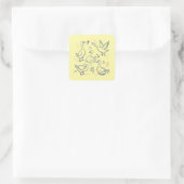 Lustige Gans-Muster Quadratischer Aufkleber (Tasche)