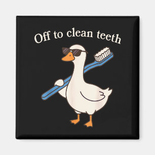 Lustige Gans Zahnarzt Dental Reinigung der Zähne Magnet