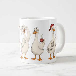 Lustige Gans Zeichensatz Jumbo-Tasse