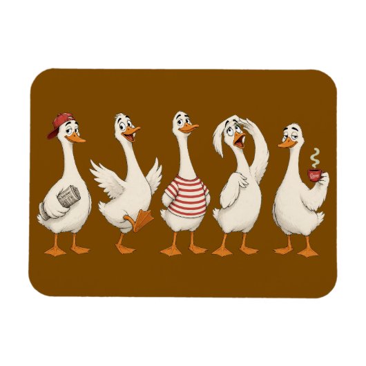 Lustige Gans Zeichensatz Magnet (Horizontal)