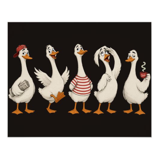 Lustige Gans Zeichensatz Poster (Vorderseite)