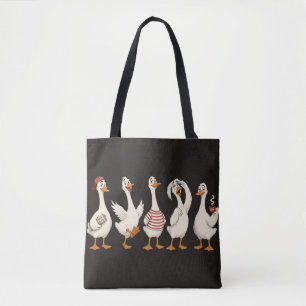 Lustige Gans Zeichensatz Tasche