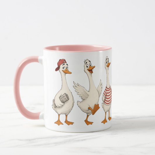 Lustige Gans Zeichensatz Tasse (Links)