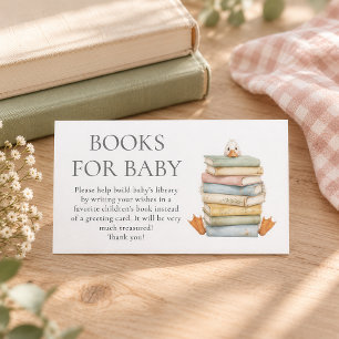 Lustige Gänschen-Bücher für Baby Shower Begleitkarte