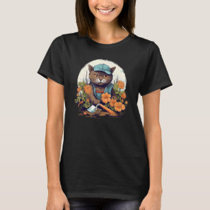 Lustige Gartencatze mit schönen Blumen und Kräuter T-Shirt