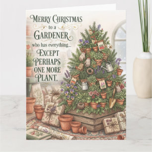 Lustige Gärtner-Weihnachtsgruß-Design Karte