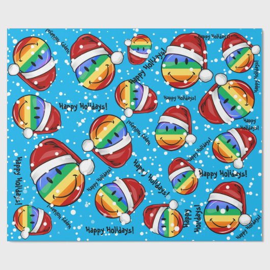 Lustige Gay Pride-Flaggen-Weihnachtsart Geschenkpapier (Flach)