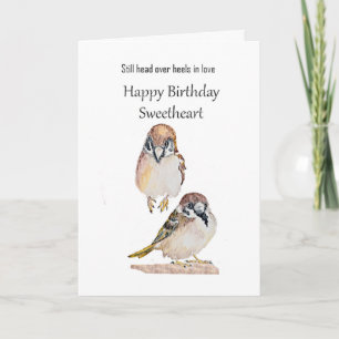 Lustige Geburtstag Schatz Liebe Spatz Vogel Karte