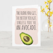 Lustige Geburtstagsavocado-Aquarellillustration Karte (Gelbe Blume)