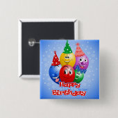 Lustige Geburtstagsballons, Button (Vorne & Hinten)