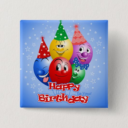Lustige Geburtstagsballons, Button (Vorderseite)