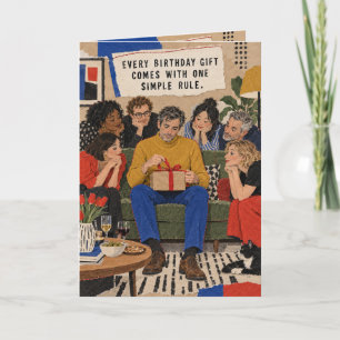 Lustige Geburtstagsgeschenk-Öffnungsregel-Karte Karte