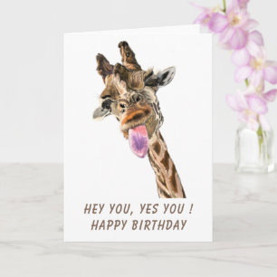 Lustige Geburtstagskarte mit verspielter Giraffe - Karte
