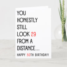 Lustige Geburtstagskarte zum 30.