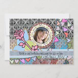 Lustige Geburtstagsschablonen-Fotokarte - Karte