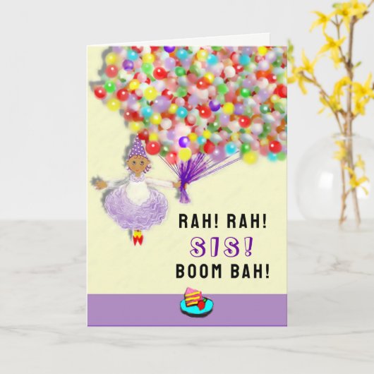 lustige Geburtstagsschwester Karte (Gelbe Blume)