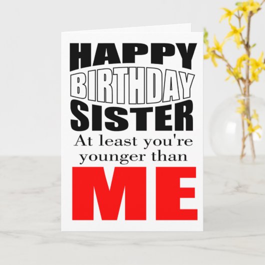 lustige Geburtstagsschwester Karte (Gelbe Blume)