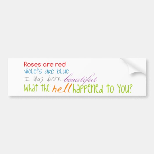 Lustige Gedichte Autoaufkleber (Vorne)