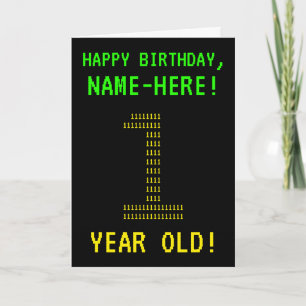 Lustige, Geekige, Nerdige "1 Jahr alt!" Geburtstag Karte