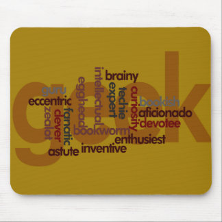 Lustige Geeky Wort-Wolke Mousepad