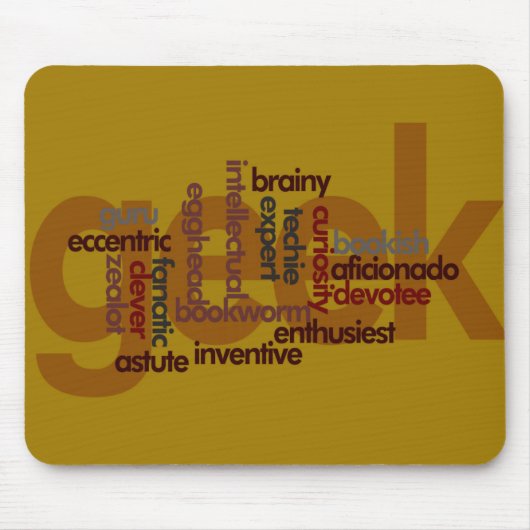 Lustige Geeky Wort-Wolke Mousepad (Vorne)