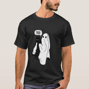 Lustige Geist Katze Boo Halloween Tier Haustier Mä T-Shirt