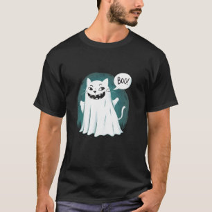 Lustige Geistkatze Boo Halloween Tier Geist Kitty T-Shirt