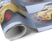 Lustige Gelbe Citroen 2CV Ente Geschenkpapier (Rolleneckpunkt)