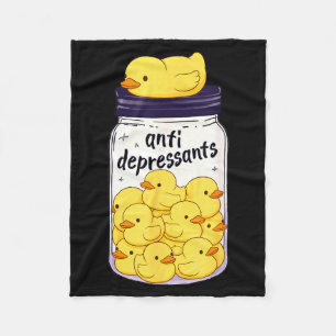 Lustige Gelbe Ente Antidepressiva Glas Zoo Jungen Fleecedecke