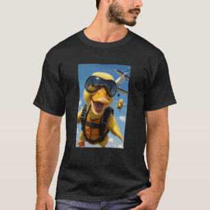 Lustige Gelbe Ente Sky Diving Taucher Tierliebhabe T-Shirt