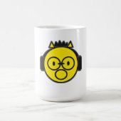 Lustige gelbe Gesichtskopfhörer Kaffeetasse (Mittel)