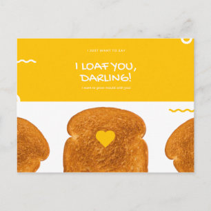 Lustige gelbe Kreis-Schwünge Toast Liebe Postkarte