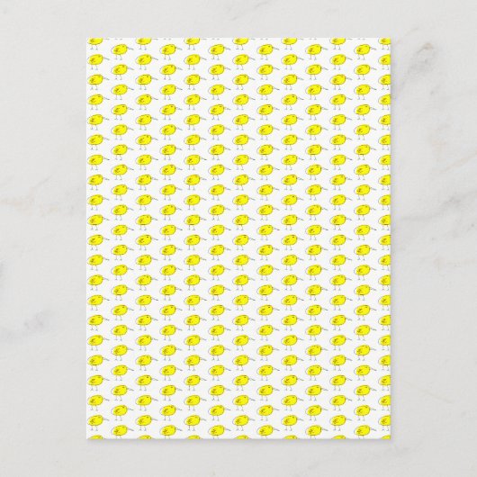 Lustige gelbe Vögel Doodle Postkarte (Vorderseite)