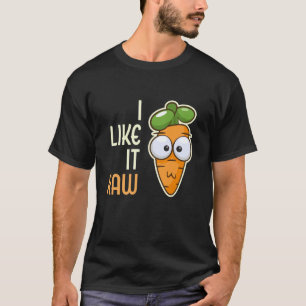 Lustige Gemüse Karotte Ich mag es roh Veganer Lebe T-Shirt