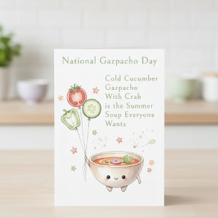 lustige Gemüse Nationaler Gazpacho-Tag Dankeskarte