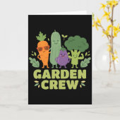 Lustige Gemüsefiguren der Gartenmannschaft Karte (Gelbe Blume)