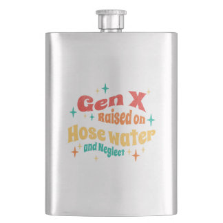 Lustige Gen X, großgezogen mit Schlauchwasser und  Flachmann