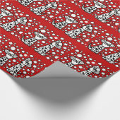 Lustige gepunktete Hunde mit Herzen Geschenkpapier (Ecke)