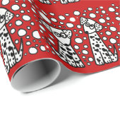 Lustige gepunktete Hunde mit Herzen Geschenkpapier (Rolleneckpunkt)