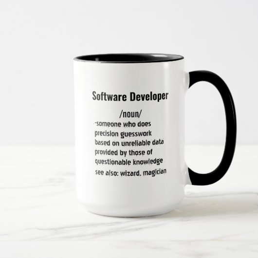 Lustige Geschenke für Softwareentwickler-Definitio Tasse (Rechts)