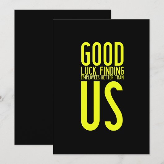 Lustige Geschenke für verlassend oder Arbeitnehmer Dankeskarte (Vorne/Hinten)