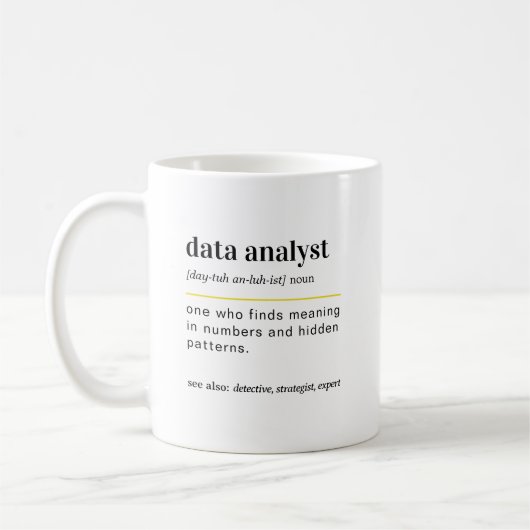 Lustige Geschenktasse für Datenanalysten Kaffee Kaffeetasse (Links)