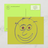 Lustige Gesichter Postkarte (Vorne/Hinten)
