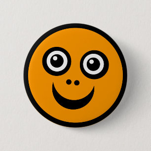 Lustige Gesichts-(färben Sie mich) - Orange Button