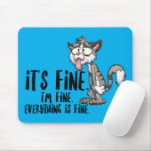 Lustige gestresste Angstkatze Mousepad (Mit Mouse)