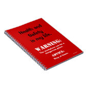 Lustige Gesundheit und Sicherheits-Warnzeichen und Notizblock (Rechte Seite)