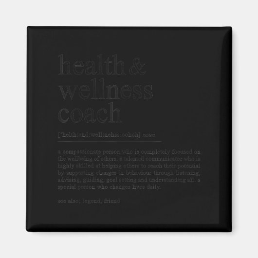 Lustige Gesundheits-Coach-Zitat-Definition Magnet (Vorne)