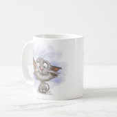 Lustige getigerte Kätzchen-Cartoon Kaffeetasse (Vorderseite Links)