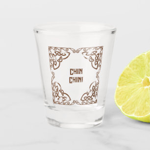 Lustige Getränke Chin Chin! Text hinzufügen keltis Schnapsglas
