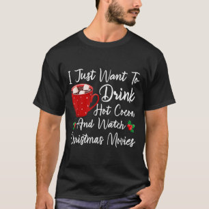 Lustige Getränke heiße Schokolade und Filme für de T-Shirt